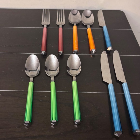 Vintage VILLEROY & BOCH Flatware Mixed Set Color Handles-Retro Italy